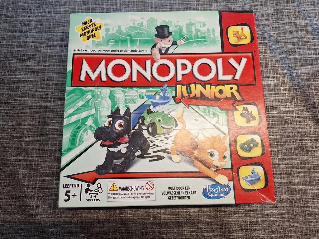 Monopoly Junior - Compleet en in goede staat!, Hobby en Vrije tijd, Gezelschapsspellen | Bordspellen, Drie of vier spelers, Ophalen of Verzenden