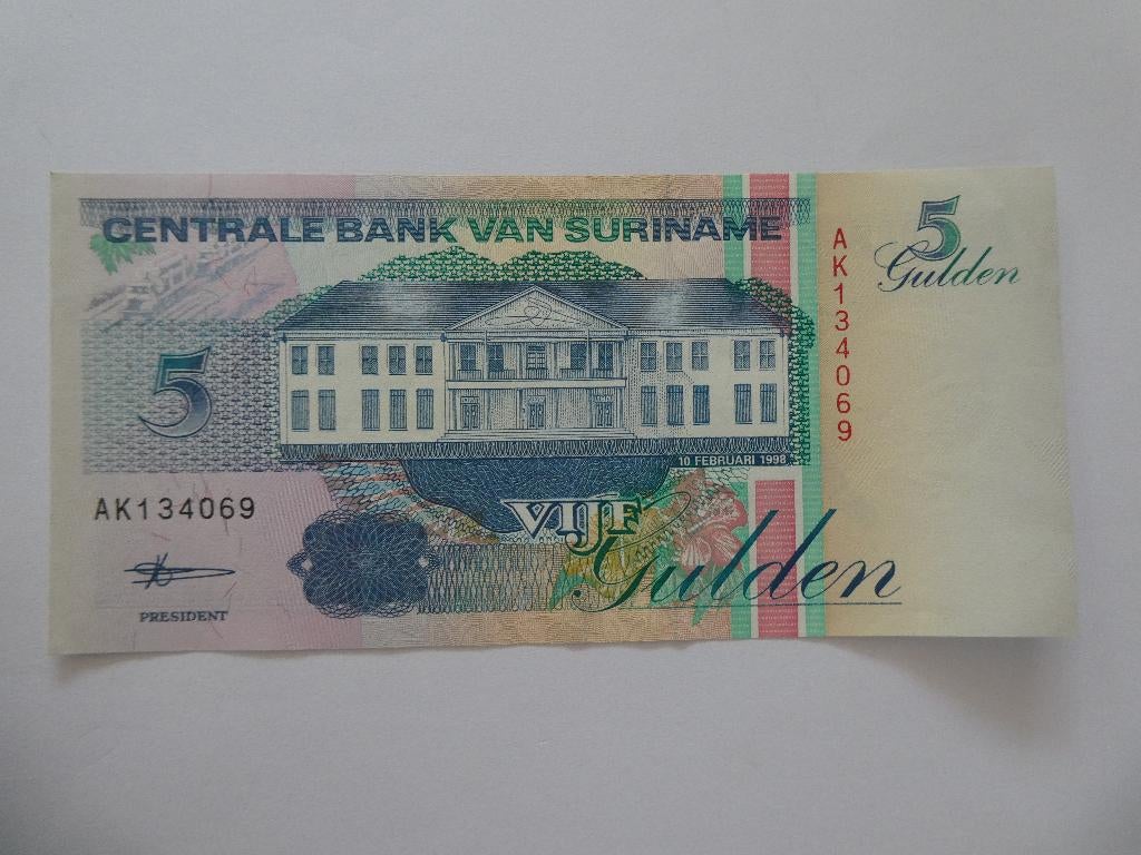 Suriname 5 gulden, Ophalen of Verzenden, Zuid-Amerika, Los biljet