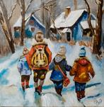 Schilderij winter, Ophalen of Verzenden