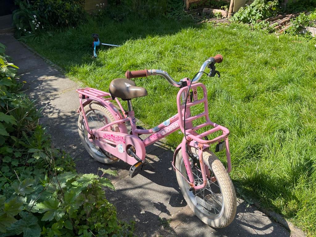 Roze meisjesfiets 14 inch - Perfect voor jonge avonturiers, Ophalen, Gebruikt, 14 inch of minder, Handrem