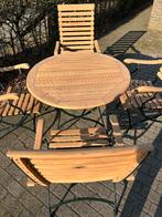 Charmante tuinset - 4 stoelen en tafel / Hartman - Mesch, Ophalen, Gebruikt, Tuinset, Teak Uneak