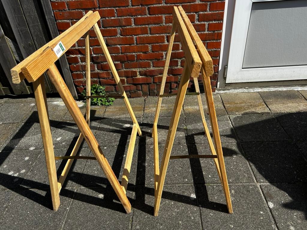 Schragen 2 stuks, Doe-het-zelf en Verbouw, Steigers, Ophalen, Zo goed als nieuw, Overige typen, Minder dan 2 meter