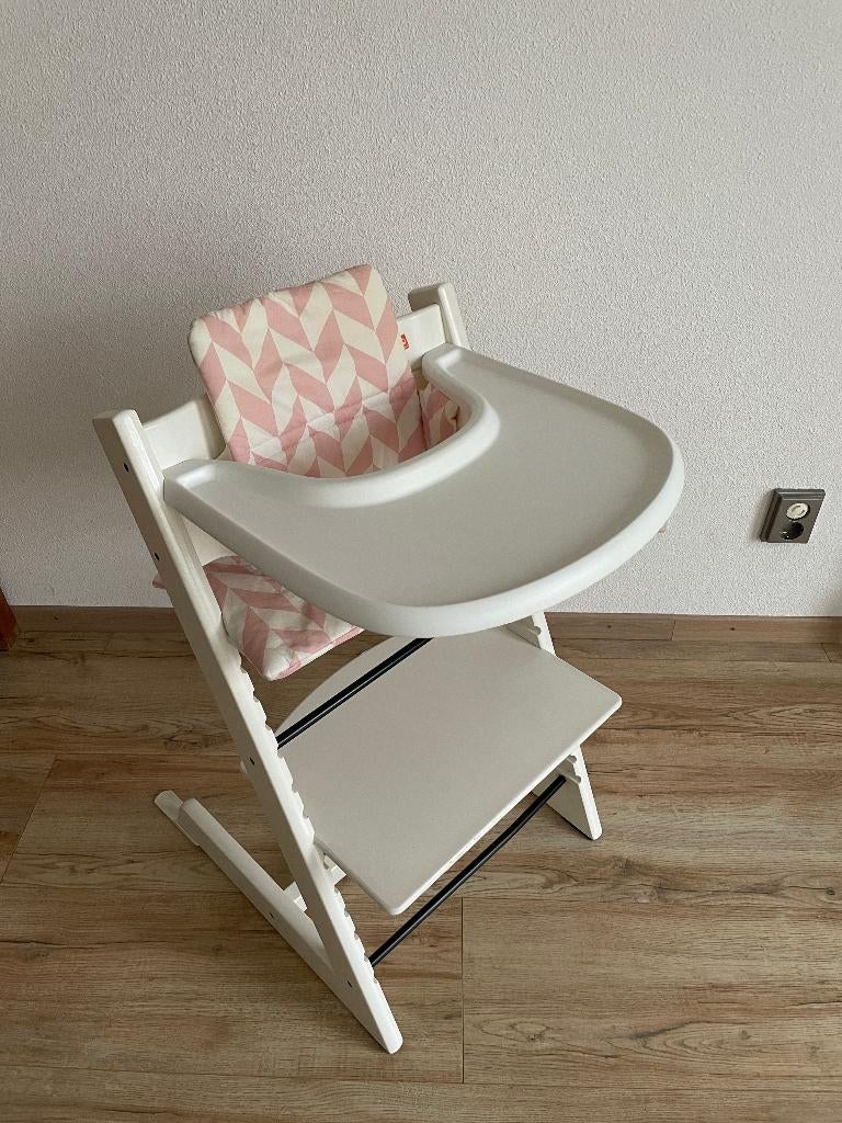 Stokke tripp trapp (wit), Kinderen en Baby's, Kinderstoelen, Ophalen, Gebruikt, Meegroeistoel