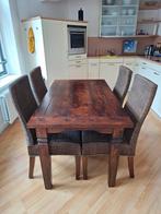 Eettafel met 4 stoelen, Huis en Inrichting, Ophalen, Gebruikt, 4 tot 6 stoelen