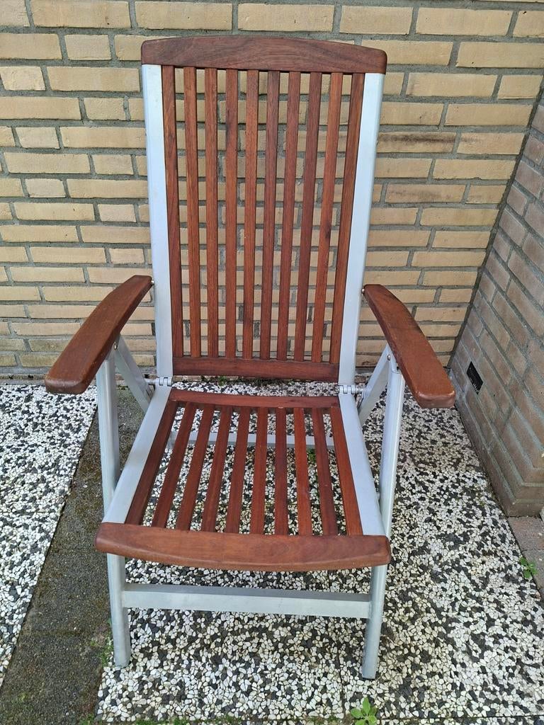 Mooie relax tuinstoel, 4 standen verstelbaar, Tuin en Terras, Ophalen, Gebruikt, Hout, Verstelbaar