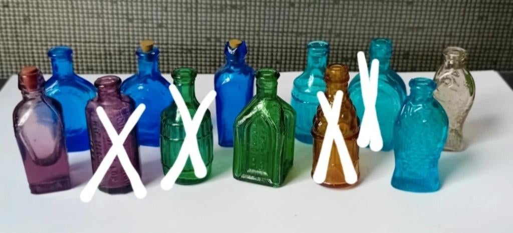 8 verzamelbare vintage flessen, Ophalen of Verzenden