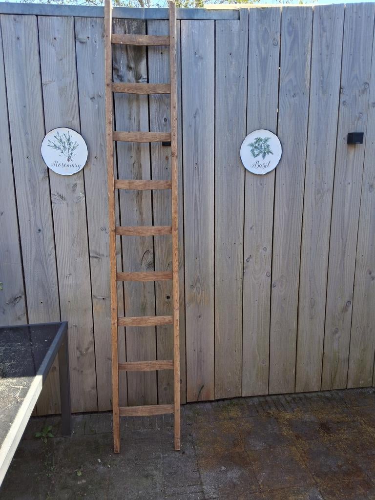 Schildersladder hout. Negen treden., Antiek en Kunst, Ophalen