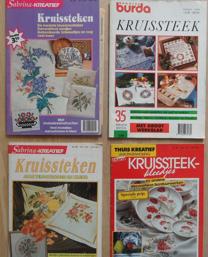 5 x kruissteek tijdschriften zie foto's, Hobby en Vrije tijd, Borduren en Borduurmachines, Zo goed als nieuw, Overige typen, Handborduren