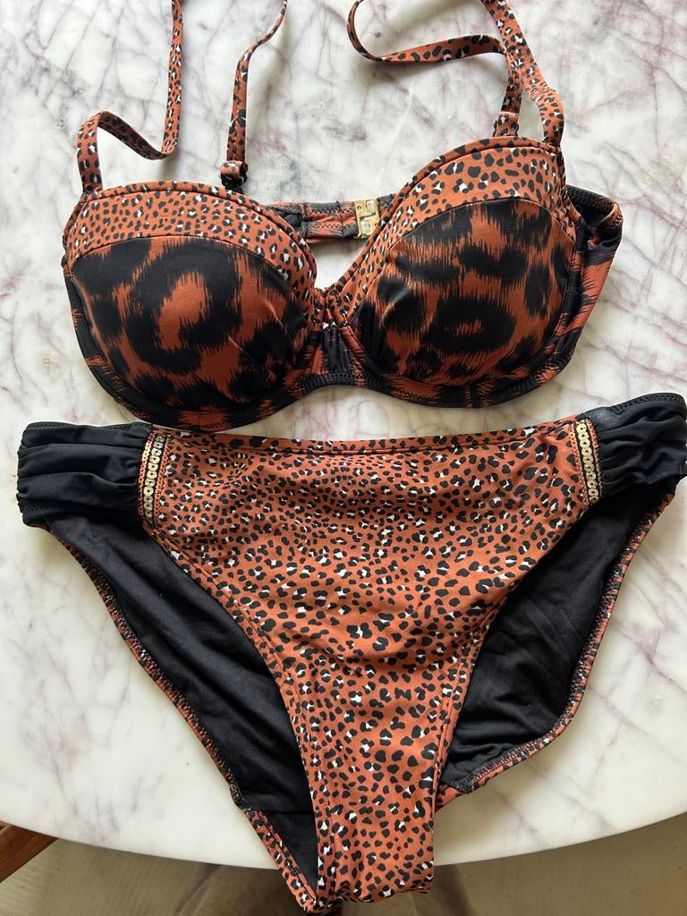 Marie Jo Bikini - Luipaardprint, Kleding | Dames, Badmode en Zwemkleding, Zo goed als nieuw, Bikini, Bruin, Ophalen of Verzenden