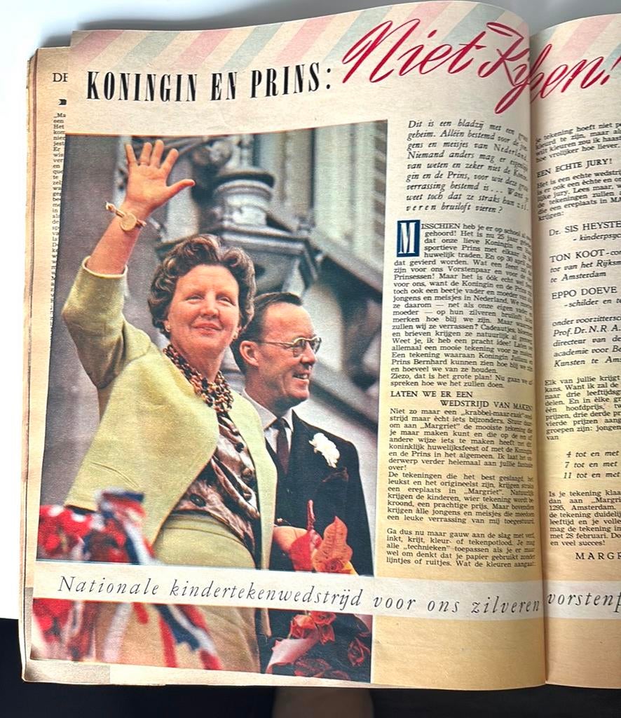 Juliana in Margriet 1962, Ophalen of Verzenden, Gebruikt, Nederland, Tijdschrift of Boek
