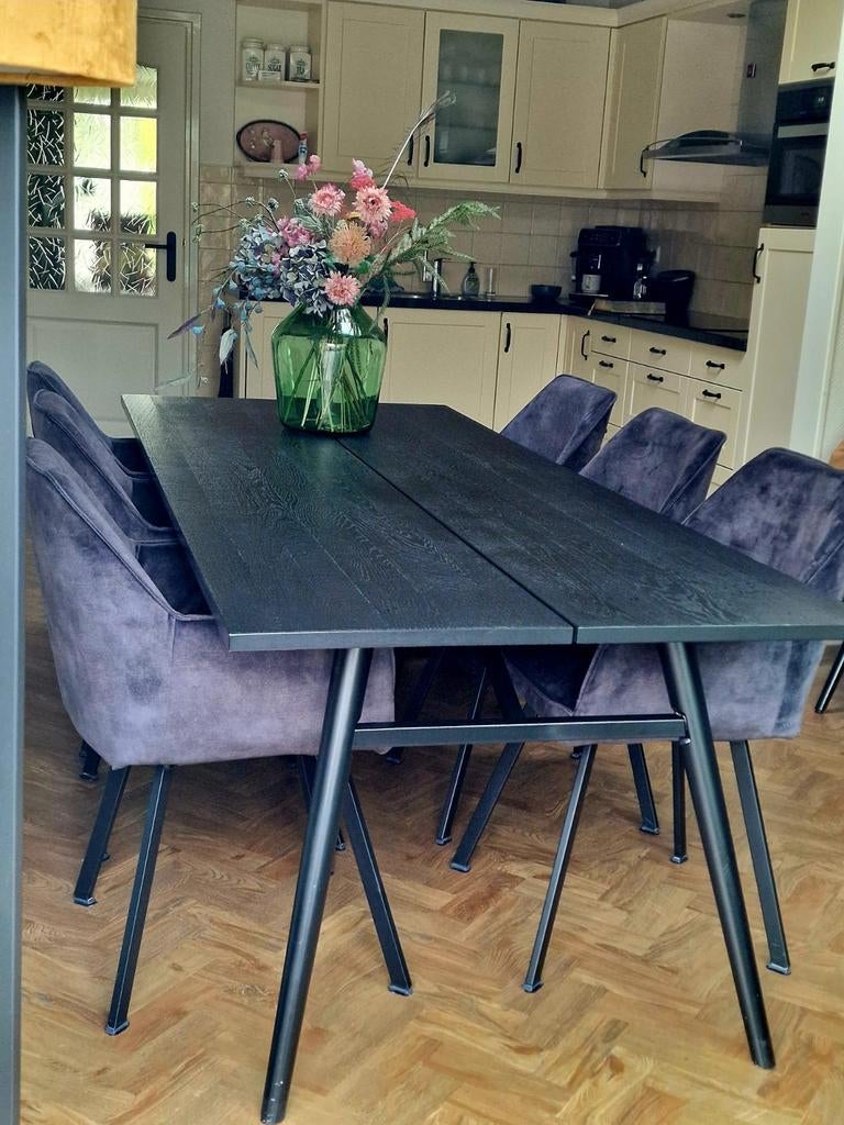 Prachtige eettafel met stoelen van goede kwaliteit, Huis en Inrichting, Tafels | Eettafels, 50 tot 100 cm, Zo goed als nieuw, 150 tot 200 cm