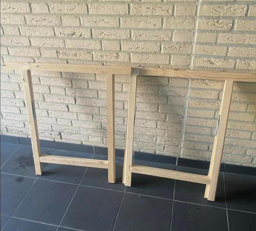 Houten schragen 2 stuks, Ophalen, Gebruikt