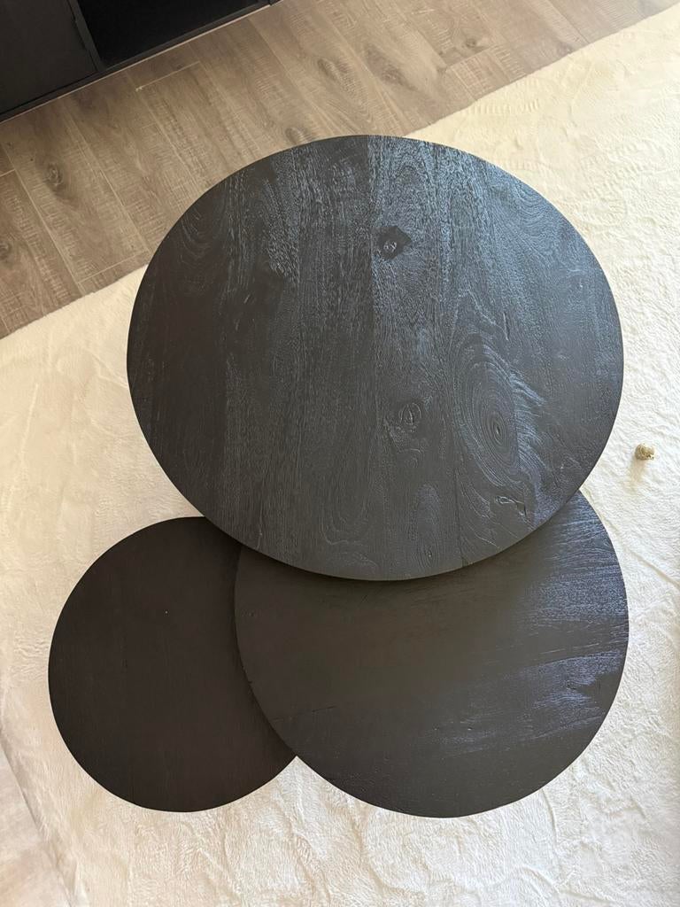 3 salontafels, Huis en Inrichting, Tafels | Salontafels, 50 tot 100 cm, Rond, Ophalen of Verzenden, Zo goed als nieuw