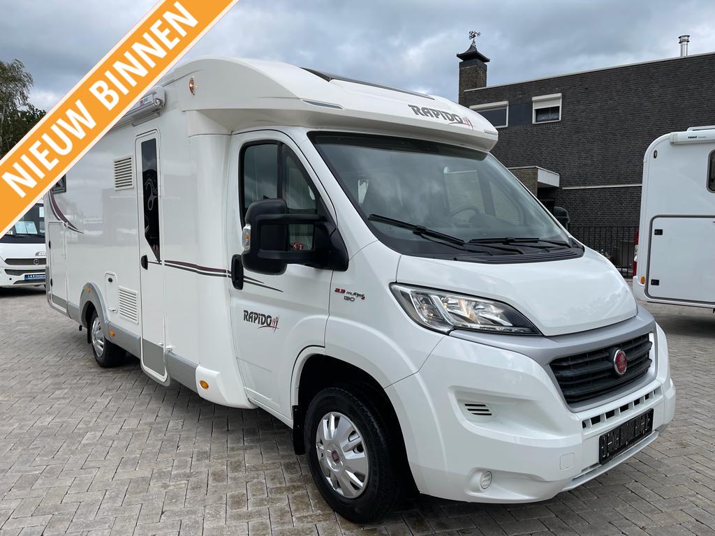 Rapido 666F Enkele Bedden 55000 km 2017 Euro 6 Airco, Caravans en Kamperen, Campers, Fiat, Bedrijf, Rapido, Half-integraal