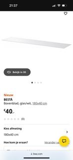 Glazen plaat 180x40 cm voor besta kast, Ophalen, Zo goed als nieuw