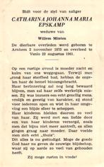Epskamp Catharina Johanna Maria Arnhem 1875-1961 Venlo, Ophalen of Verzenden