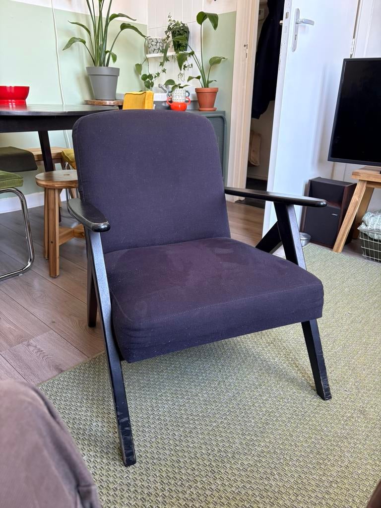 Fauteil zwart, Huis en Inrichting, Stoelen, Ophalen, Zo goed als nieuw, Zwart, Eén