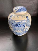 Antieke Tabakspot met Blauw-Wit Decor (gelijmd), Antiek en Kunst, Ophalen