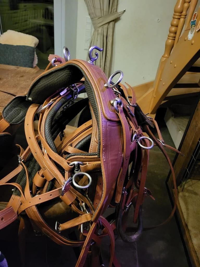 Dubbelspan mentuig A pony bruin, Dieren en Toebehoren, Paarden en Pony's | Hoofdstellen en Tuigage, Ophalen of Verzenden, Overige soorten