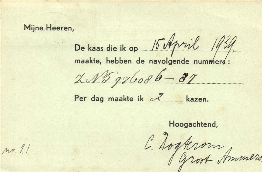C. Dogterom, Groot Ammers - 04.1939 - briefkaart, Ophalen of Verzenden, Briefkaart