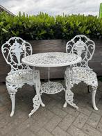 Mooi zeldzaam antiek wit bistrosetje tafel 2 stoelen, Ophalen