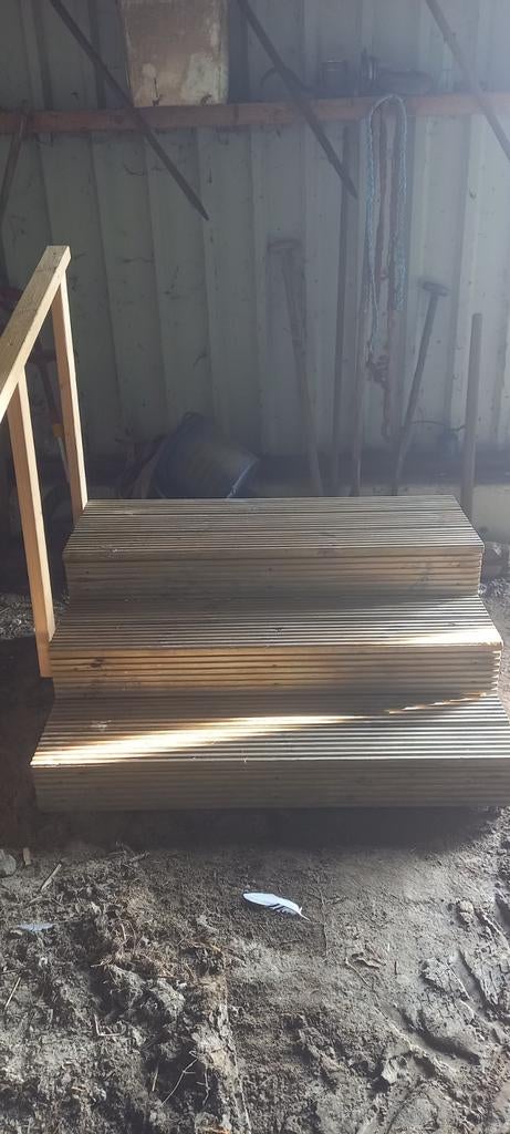 Stevige houten opstap voor caravan of camper, Caravans en Kamperen, Caravan accessoires, Ophalen of Verzenden, Gebruikt
