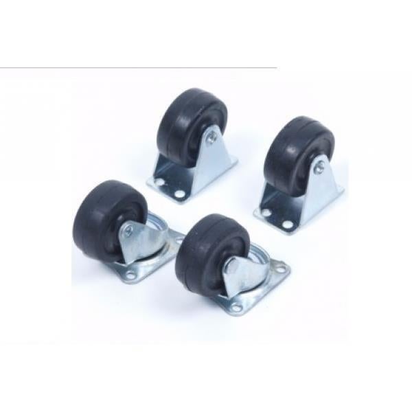 Set bok En zwenkwielen 40 mm zwart., Doe-het-zelf en Verbouw, Zwenkwielen, Ophalen of Verzenden, Nieuw