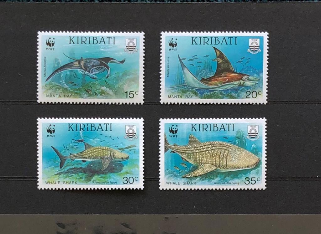 WWF WNF Kiribati 1991 Postfris Haai Rog, Ophalen of Verzenden, Postfris, Dier of Natuur