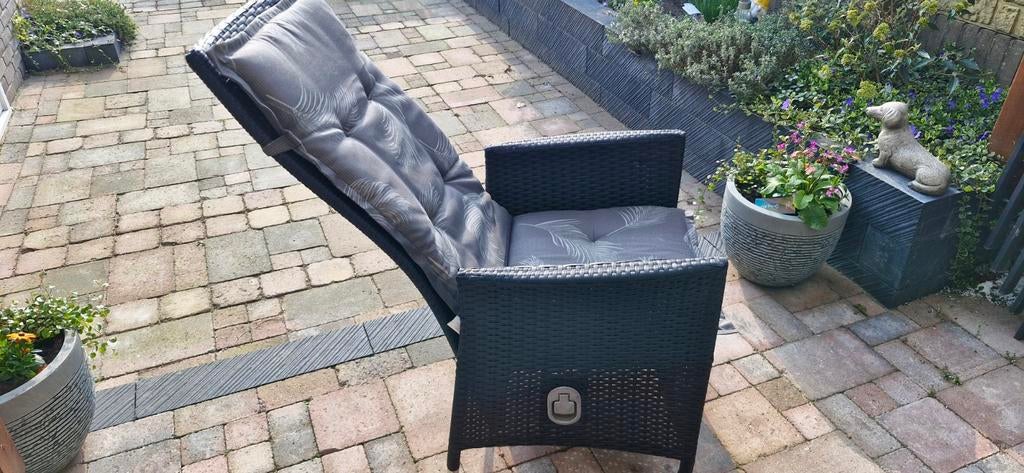 Bois Le Duc tuinstoel met kussen, Ophalen, Wicker, Verstelbaar