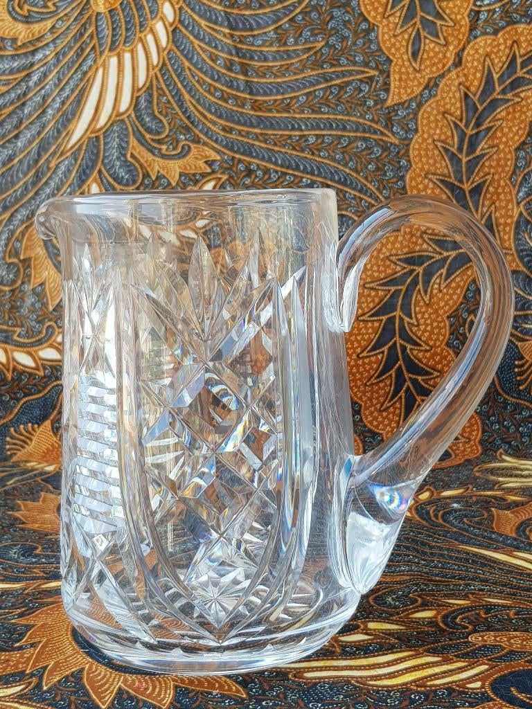 Mooie zware antieke schenkkan uit Engeland van kristal 16 cm, Antiek en Kunst, Antiek | Glas en Kristal, Ophalen of Verzenden