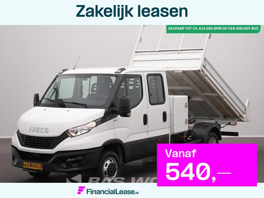 Iveco Daily 35C16 3.0L Kipper met Kist Dubbellucht 3,5t Trek, Stof, Gebruikt, Euro 6, 4 cilinders