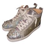 Christian Louboutin Louis High Sneakers Glitter Zilver, Overige kleuren, Ophalen of Verzenden, Sneakers of Gympen, Zo goed als nieuw