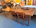 Grote antieke Franse eettafel 240 cm lang en 100 cm breed, Ophalen
