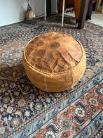 Leren poef met patroon, Ophalen, Minder dan 50 cm, Gebruikt, Rond