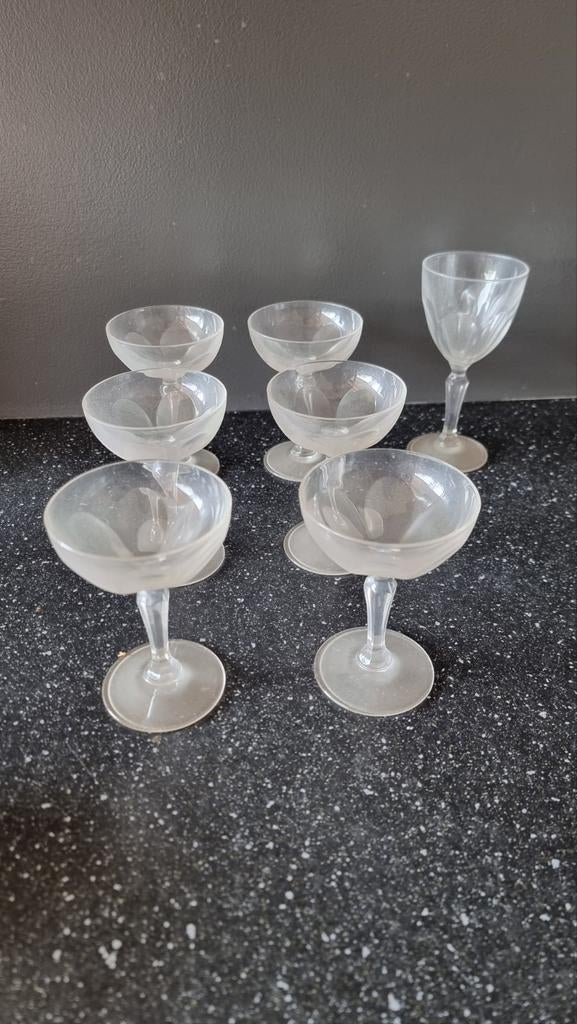 Vintage Glazen Setje - 7 Stuks, Ophalen