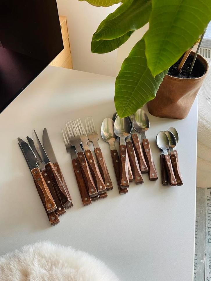 Vintage IKEA RUSTIK Bistro Japandi set, Huis en Inrichting, Keuken | Bestek, Zo goed als nieuw, Hout, Ophalen of Verzenden