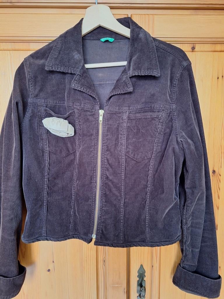 Benetton corduroy jasje maat L, Kleding | Dames, Bruin, Benetton, Maat 42/44 (L), Ophalen of Verzenden
