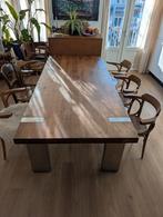 Massief Houten Eettafel 220 x 100 x 76 cm | Metalen Poten, Huis en Inrichting, Tafels | Eettafels, Ophalen, Rechthoekig, 200 cm of meer