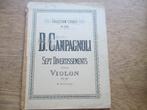 B.CAMPAGNOLIE - SEPT DIVERTISSEMENTS  VOOR VIOOL, Gebruikt, Klassiek, Les of Cursus, Ophalen of Verzenden