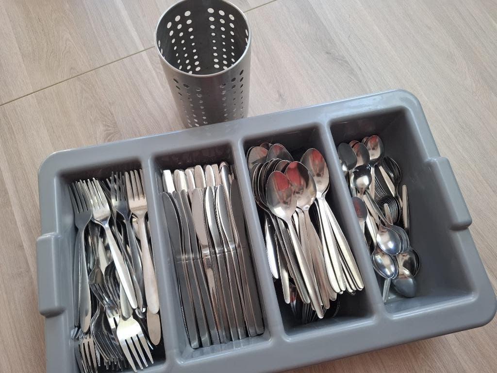 Bestekbak 80x, Ophalen, Zo goed als nieuw, Rvs of Chroom, Vaatwasserbestendig