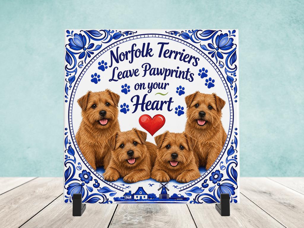 Norfolk Terrier Leave Pawprints on your Heart - Tegel, Verzenden, Nieuw