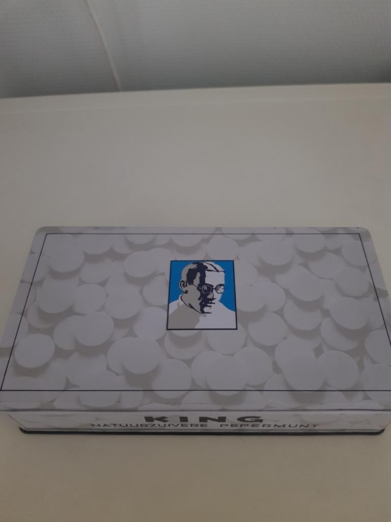 Vintage KING Pepermunt Blik - Natuurzuivere Pepermunt, Verzamelen, Blikken, Gebruikt, Overige, Overige merken, Ophalen of Verzenden