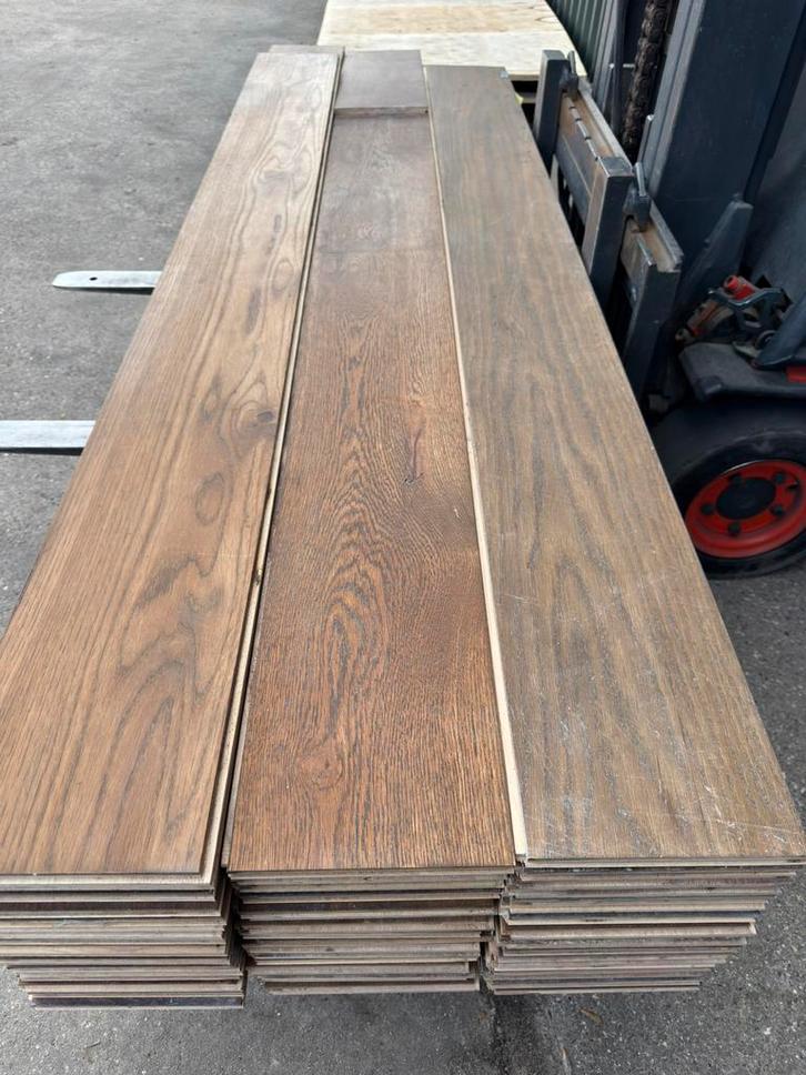 Eiken vloer 30 m2 multivloer 22 cm breed 1,9 cm dik top 4 mm, Doe-het-zelf en Verbouw, Vloerdelen en Plavuizen, Gebruikt, Vloerdelen of -planken