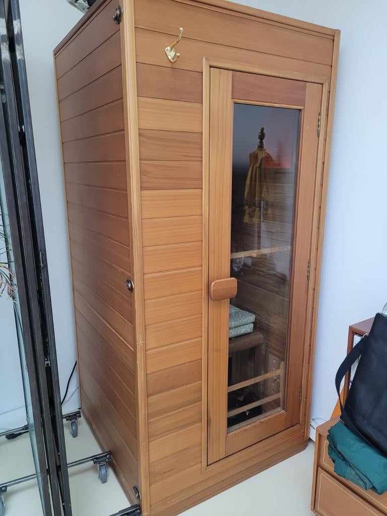 Compacte 1-persoons Infrarood Sauna - Perfect voor Thuis, Sport en Fitness, Sauna, Ophalen, Zo goed als nieuw, Infrarood, Complete sauna