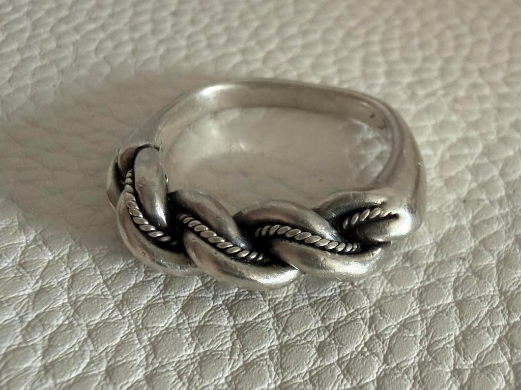 H160/Massief Zilveren Vintage Viking Ring 18 3/4, 18 tot 19, Gebruikt, Verzenden, X