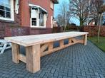 Enorme landelijke style boeren stamtafel 4,66 meter, Ophalen of Verzenden, Zo goed als nieuw, Rond, Hout