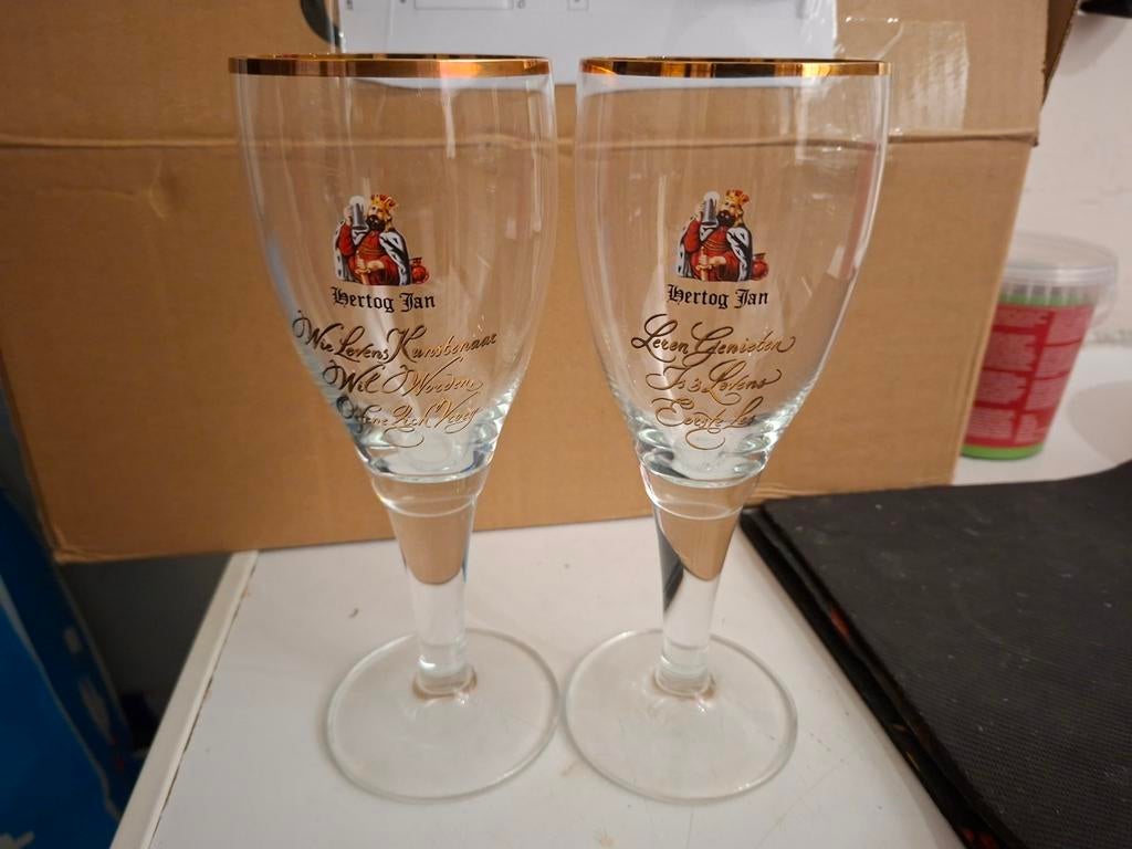 Hertog Jan glazen, Ophalen of Verzenden, Zo goed als nieuw, Glas of Glazen, Hertog Jan