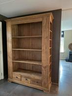 Teak houten boekenkast, Ophalen, Met plank(en), Gebruikt, 200 cm of meer