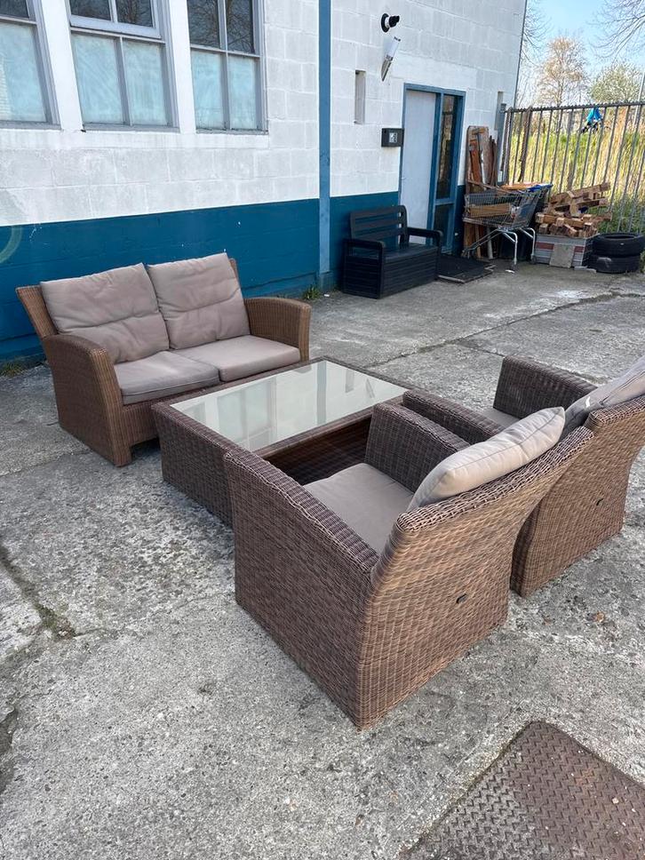 Tuinset Bellagio, Tuin en Terras, Tuinsets en Loungesets, Gebruikt, Tuinset, Wicker, 4 zitplaatsen, Bank, Ophalen of Verzenden