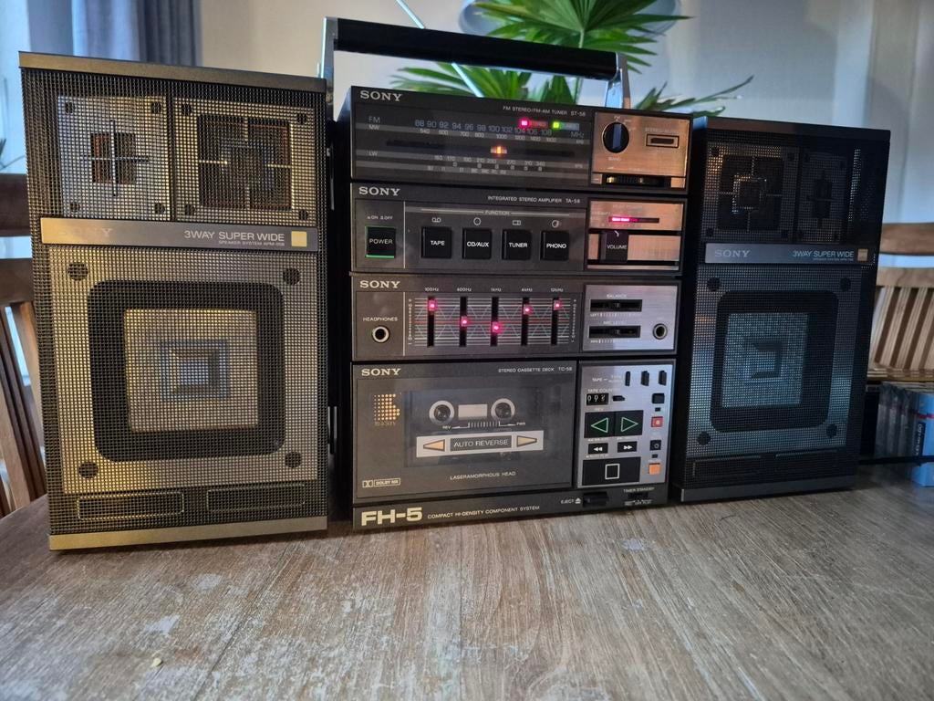 Vintage Sony FH-5 Compact Hi-Density Component System, Ophalen of Verzenden, Cassettedeck, Sony, Draagbaar
